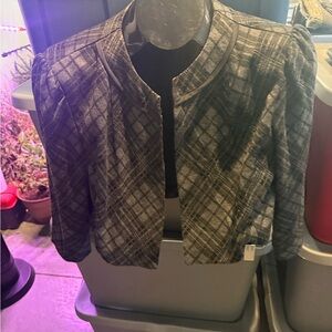 Plaid Gray Women's Jacket 92
